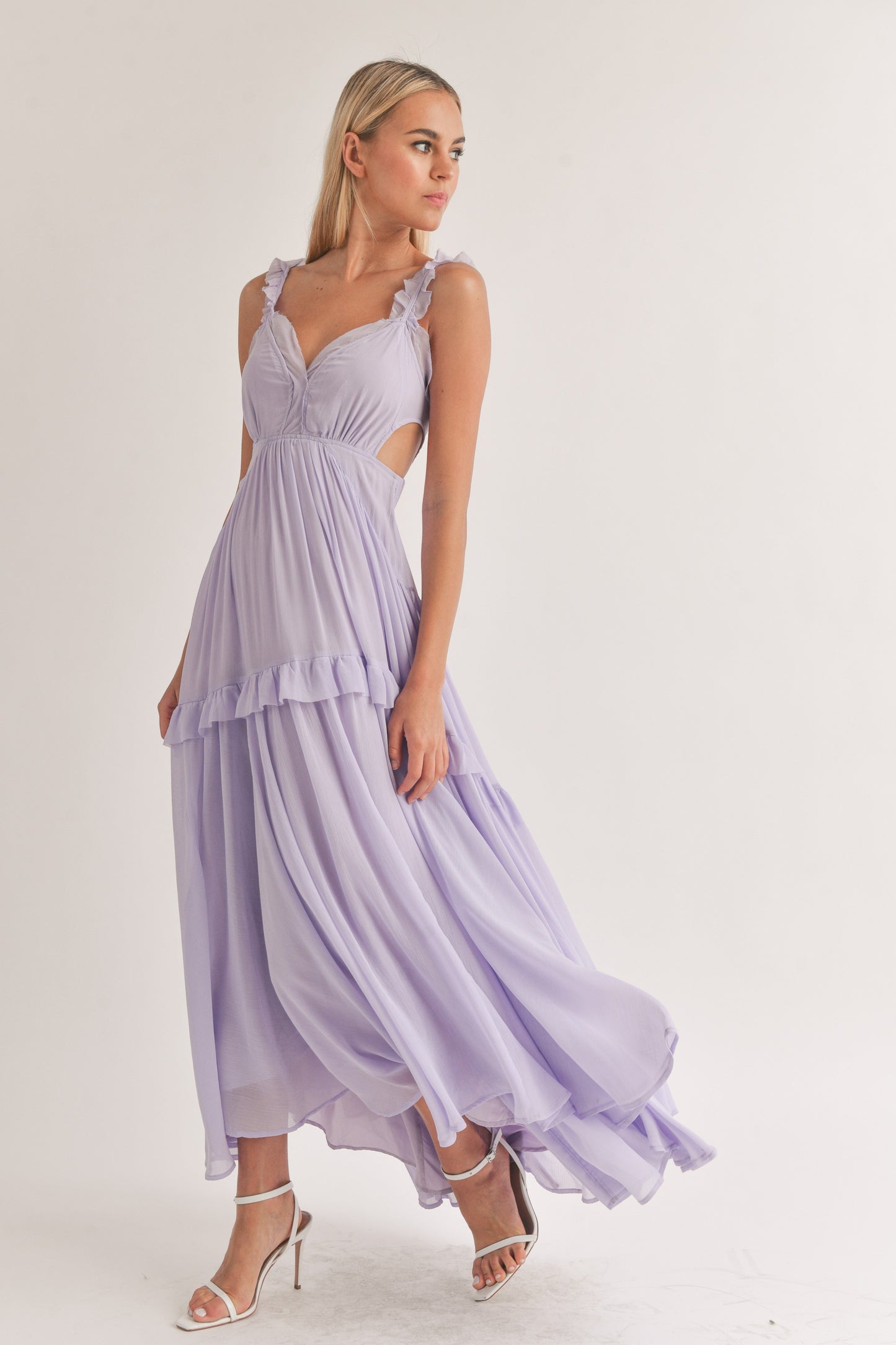 Lavender Cutout Maxi Dress | Blue Crystal Boutique - Blue Crystal Boutique