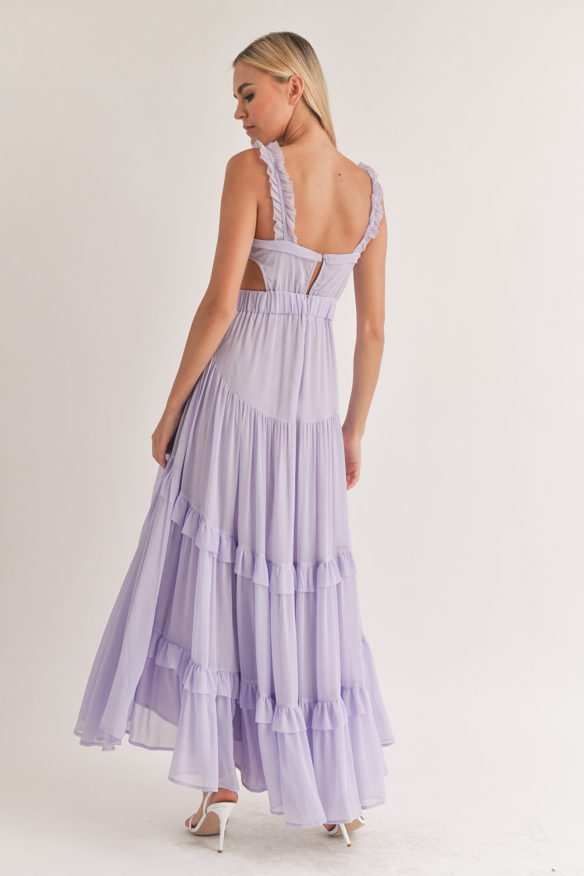 Lavender chiffon shop maxi dress