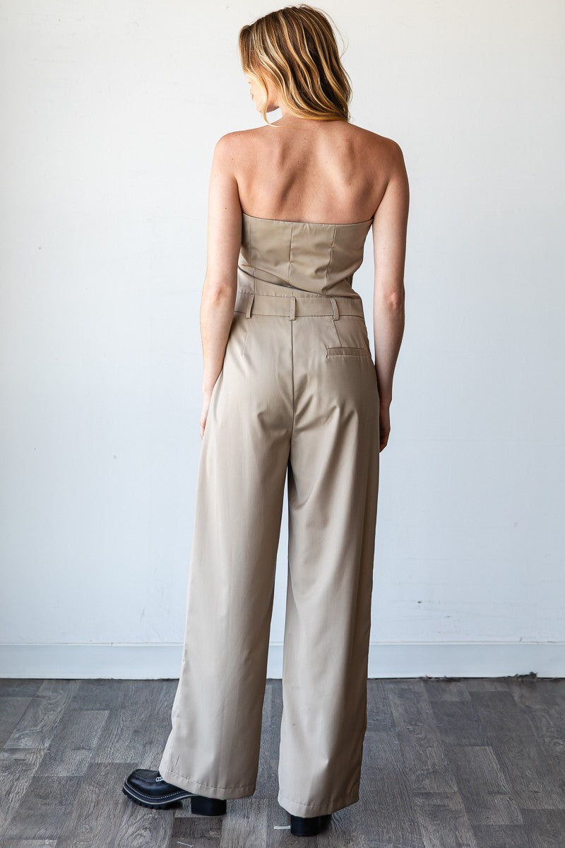 Taupe Pinnacle Bandeau Jumpsuit