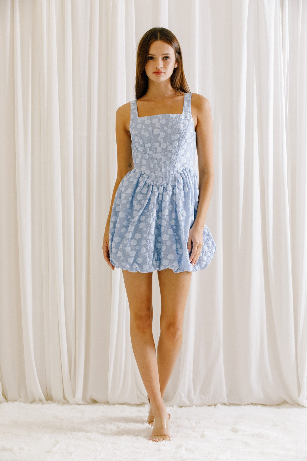 Sky Blue Corset Mini Dress / blue crystal boutique 