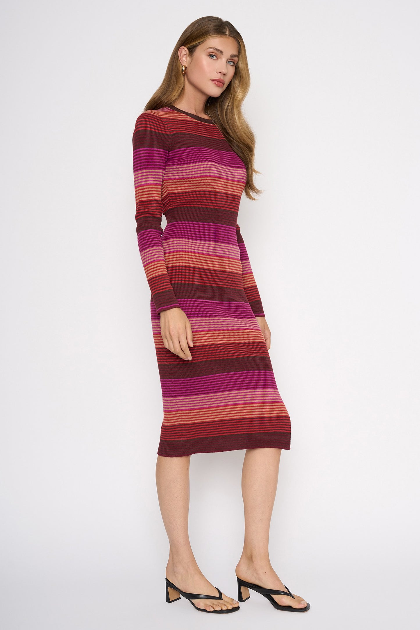 Berry Cozy Midi Dress