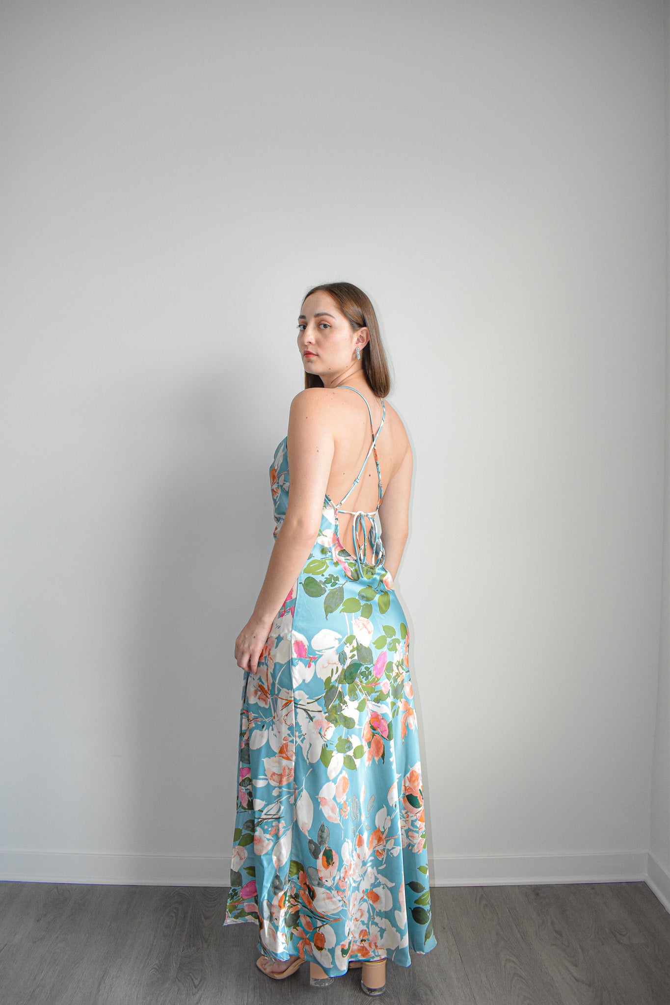 Floral Allure Satin Slip Dress