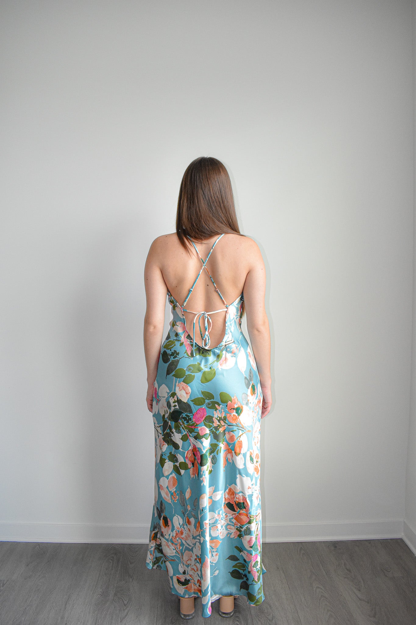 Floral Allure Satin Slip Dress