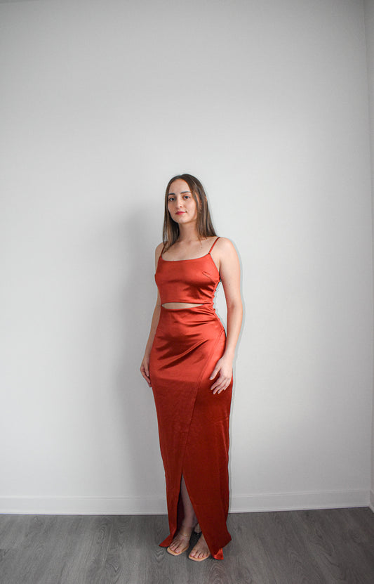 Rust Elegance Maxi Dress