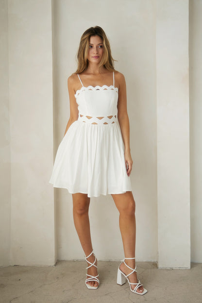 Enchanted Waves Scallop Mini Dress