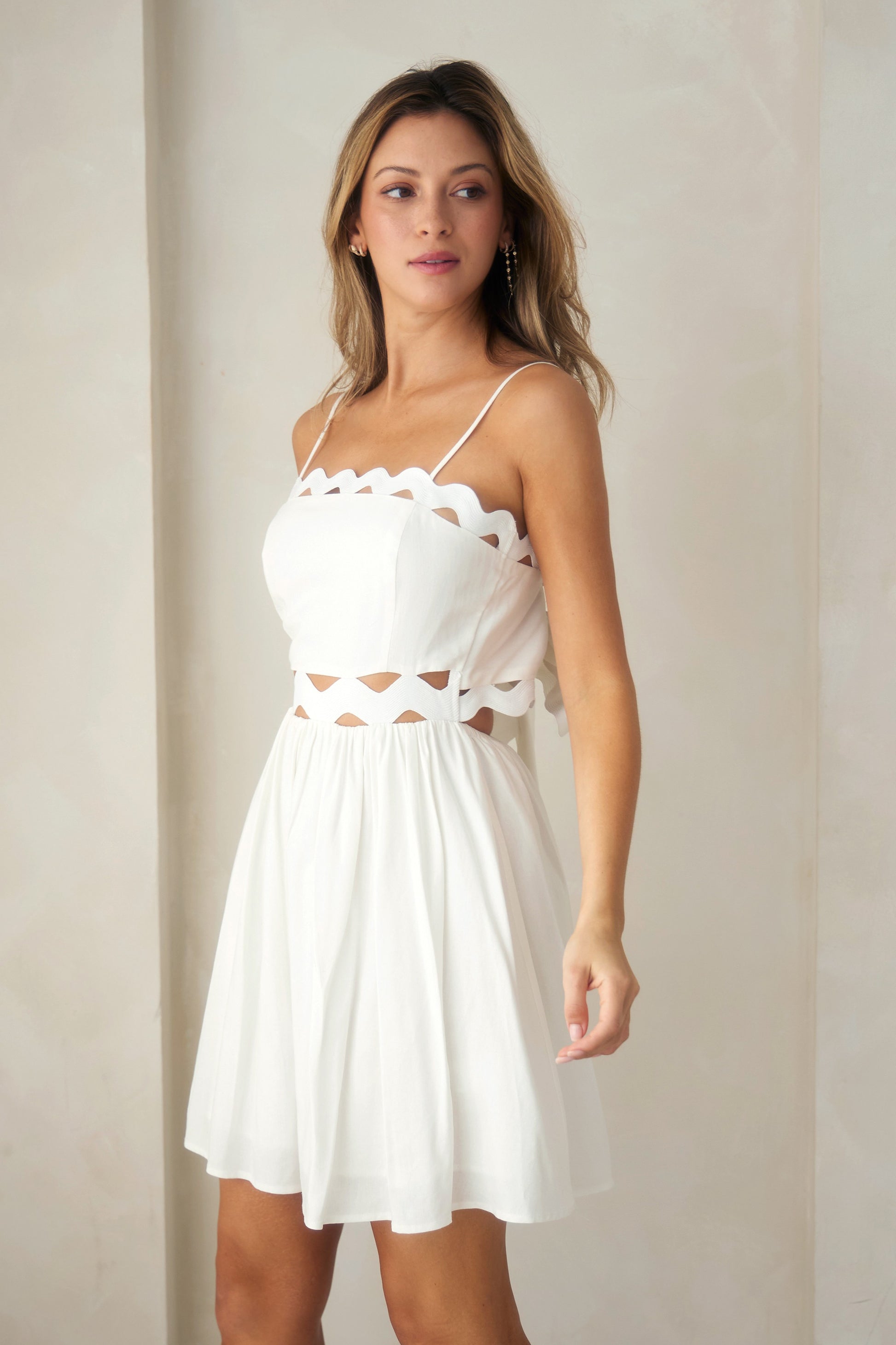 Enchanted Waves Scallop Mini Dress