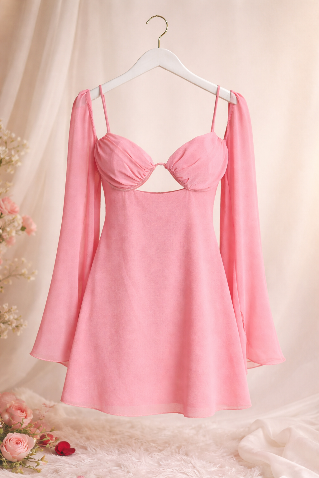 Cami Chiffon Longsleeve Mini Dress