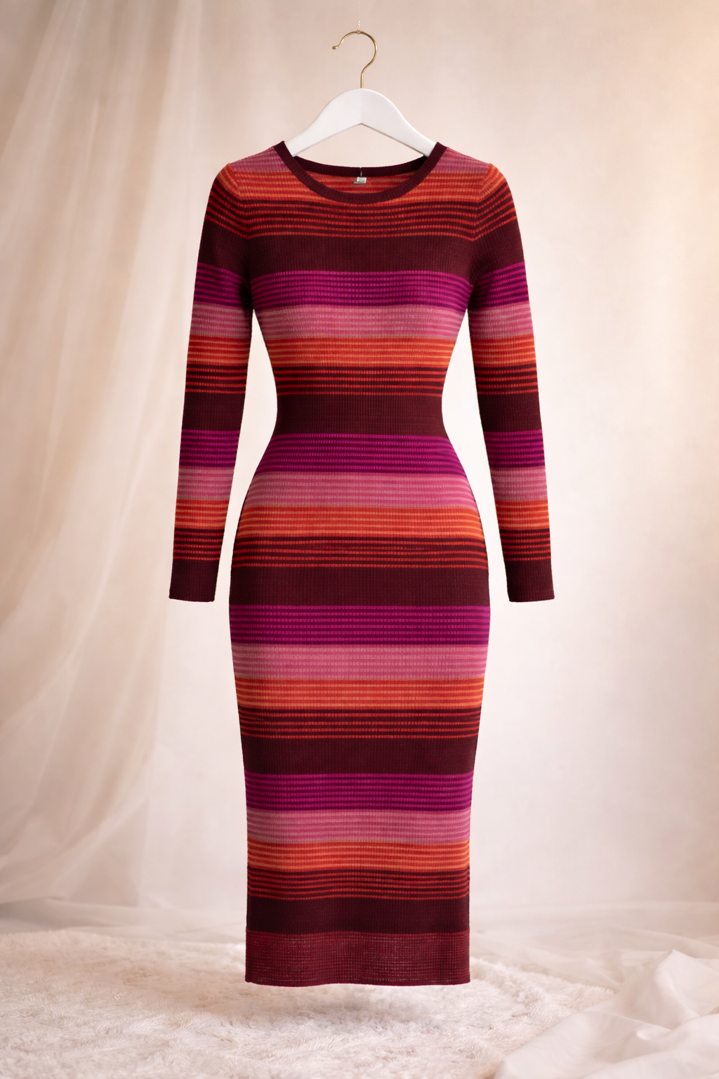 Berry Cozy Midi Dress