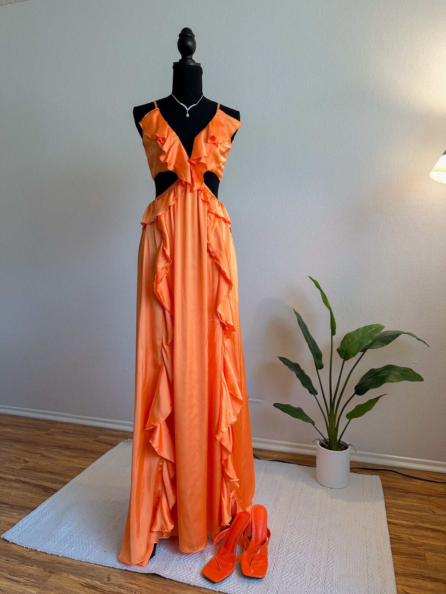 Apricot Pastel Maxi Dress