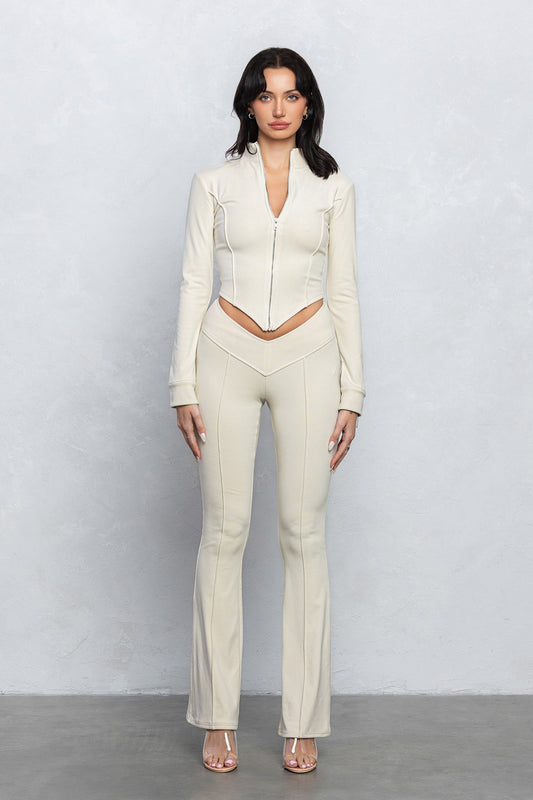 Ivory Aurora V-Cut Pants Set