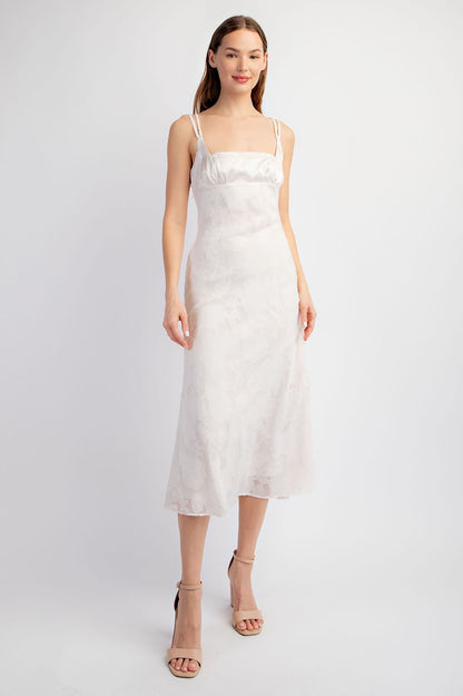 Ivory Satin Woven Midi