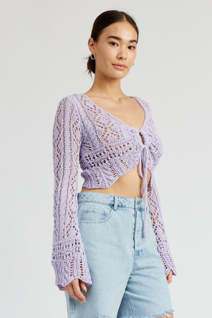 Lavender Lace Cropped Crochet Top