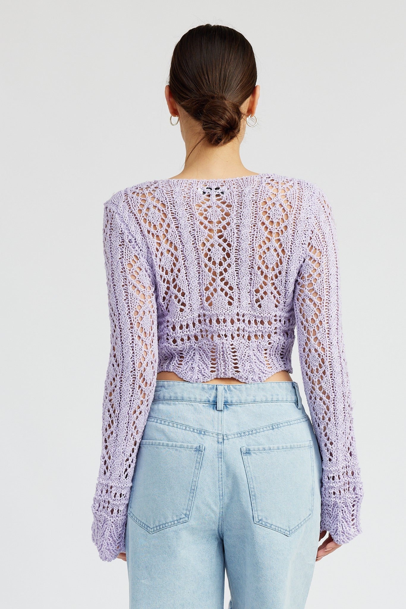 Lavender Lace Cropped Crochet Top