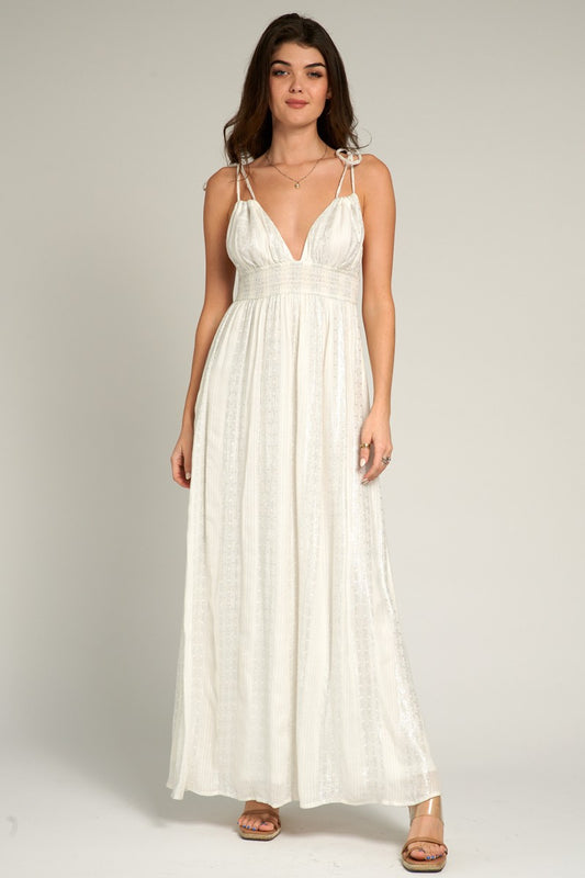 Luna Sparkle Tie Shoulder Maxi Dress