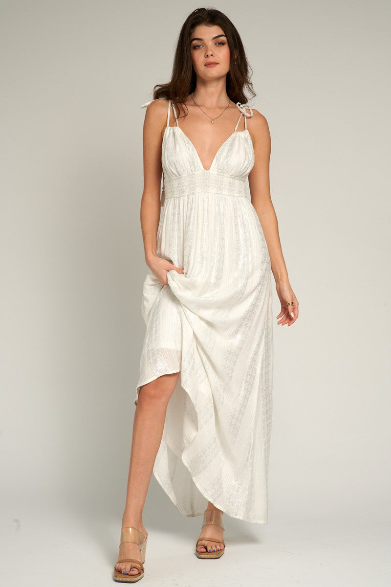 Luna Sparkle Tie Shoulder Maxi Dress