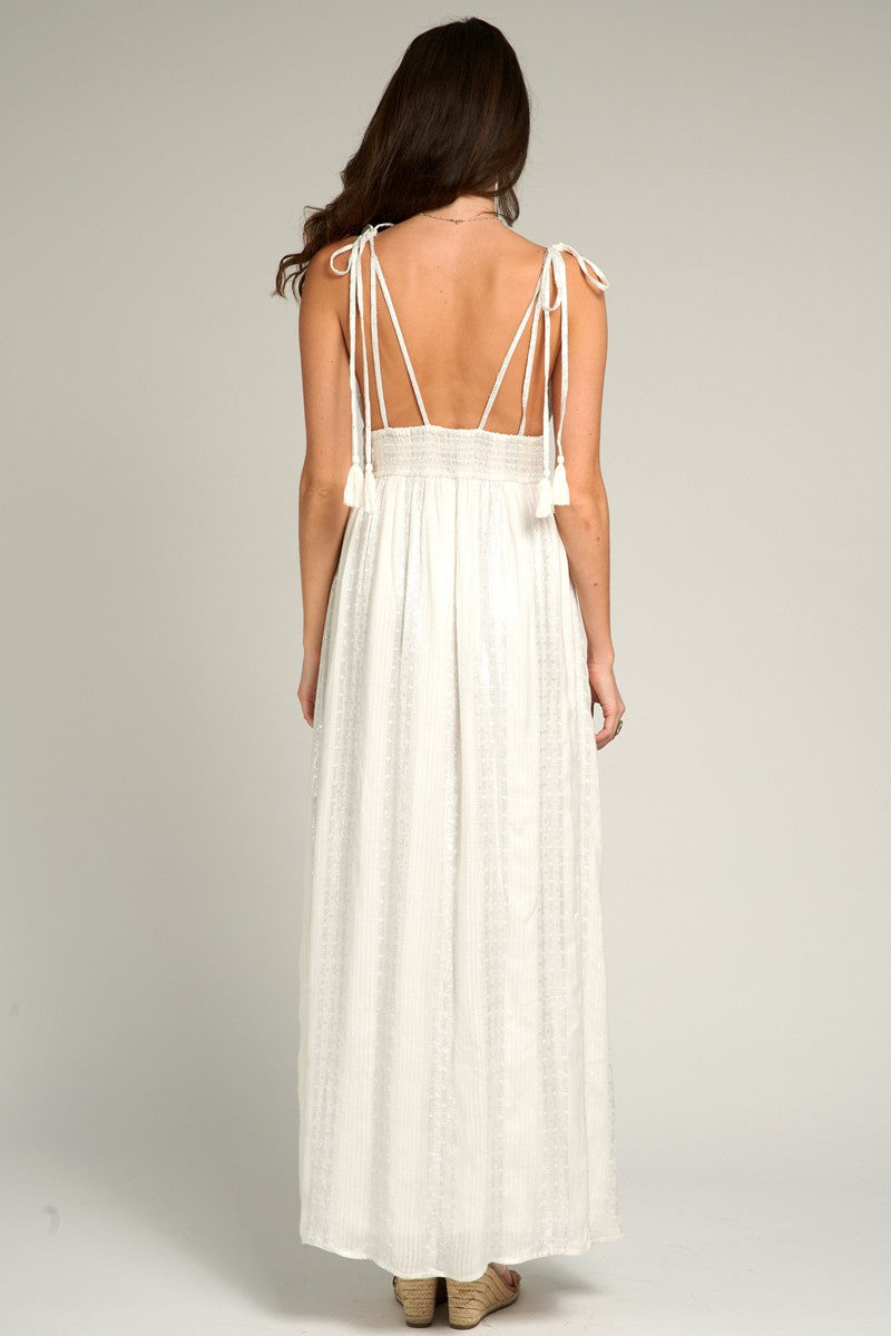 Luna Sparkle Tie Shoulder Maxi Dress