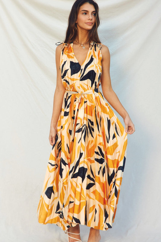 Marigold Dream Satin Maxi Dress