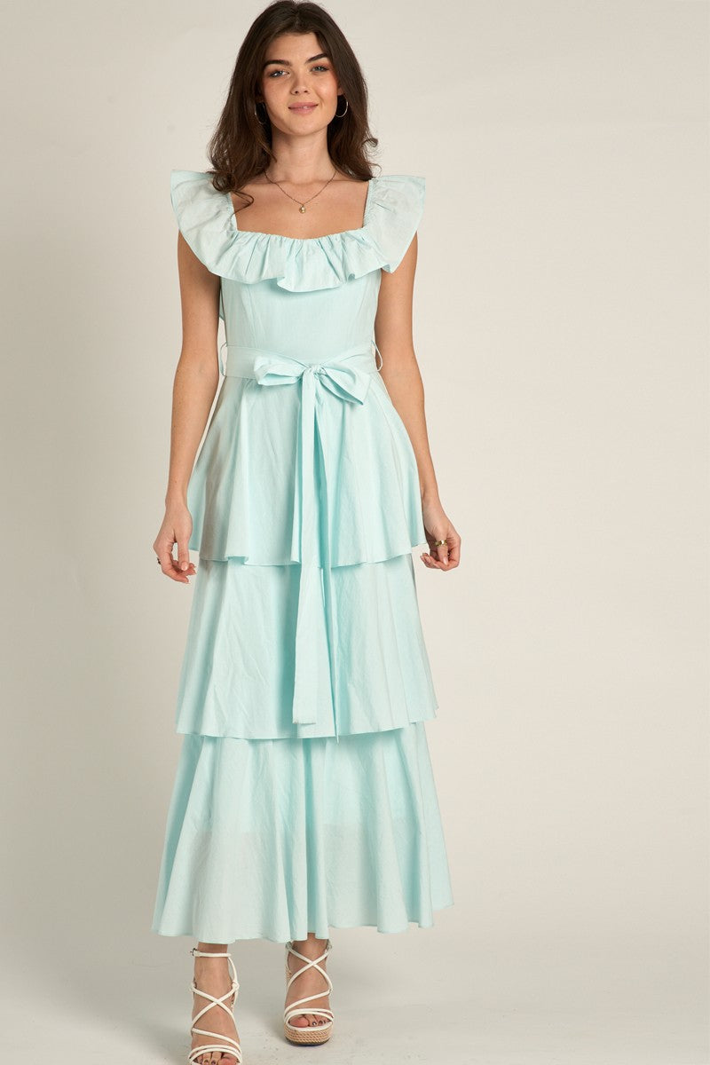 Mint Melody Square Neck Maxi Dress