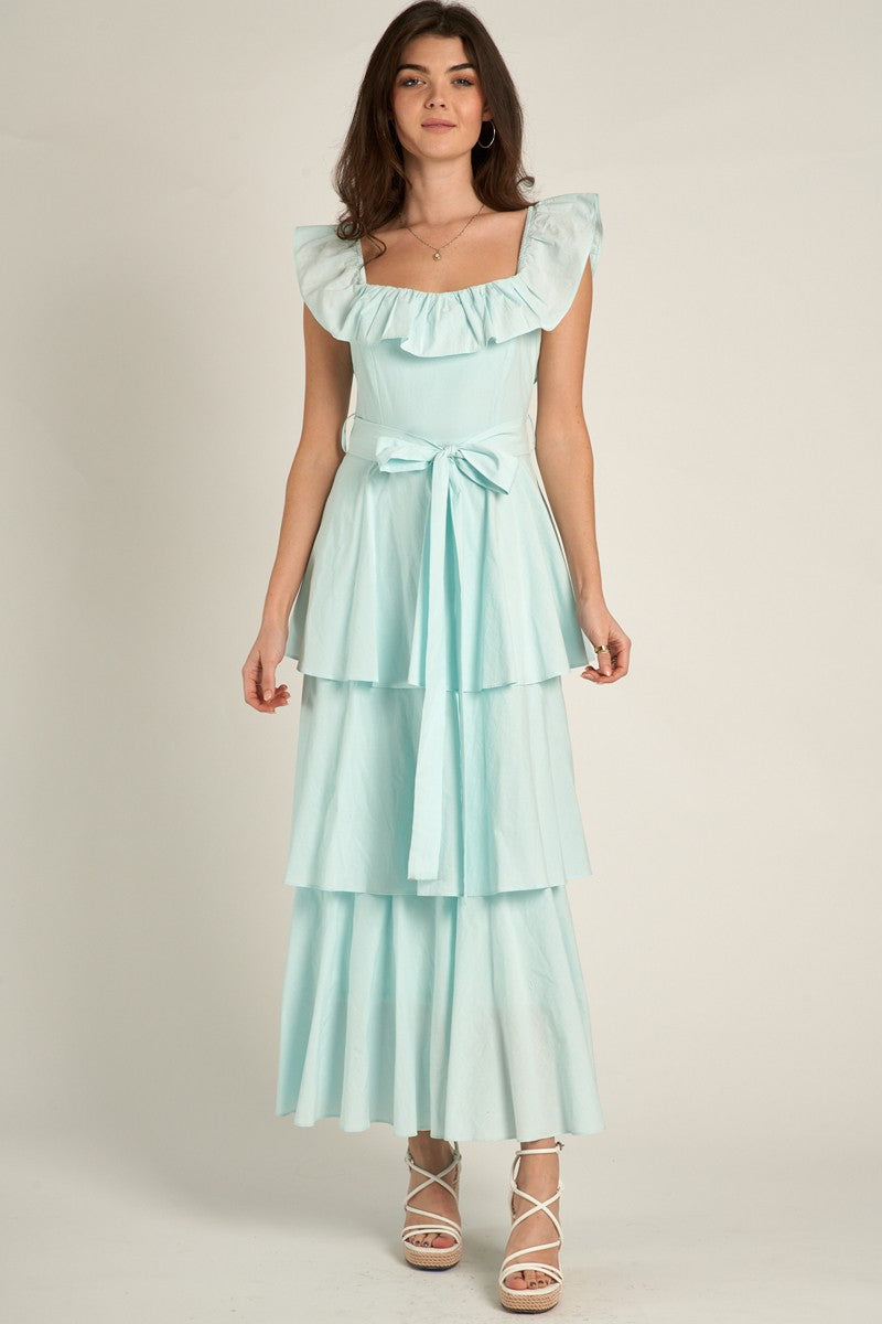 Mint Melody Square Neck Maxi Dress