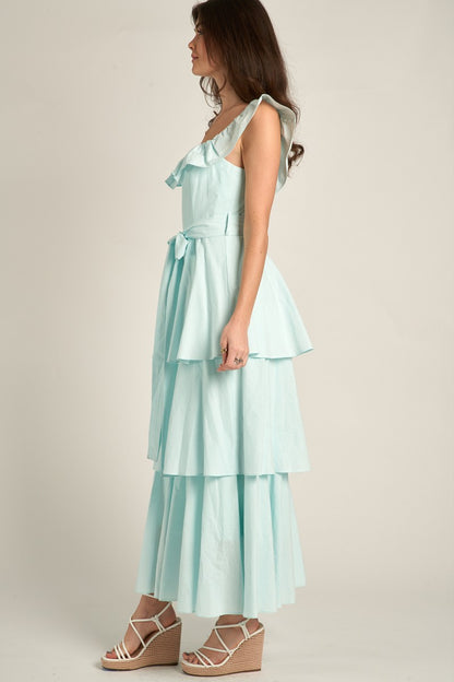 Mint Melody Square Neck Maxi Dress