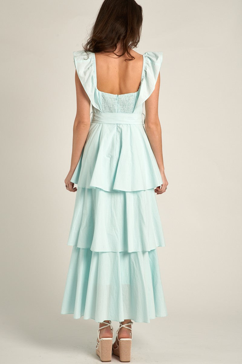 Mint Melody Square Neck Maxi Dress