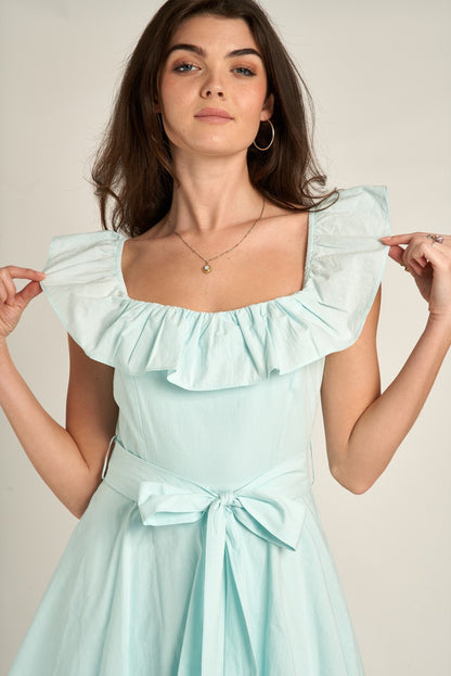 Mint Melody Square Neck Maxi Dress