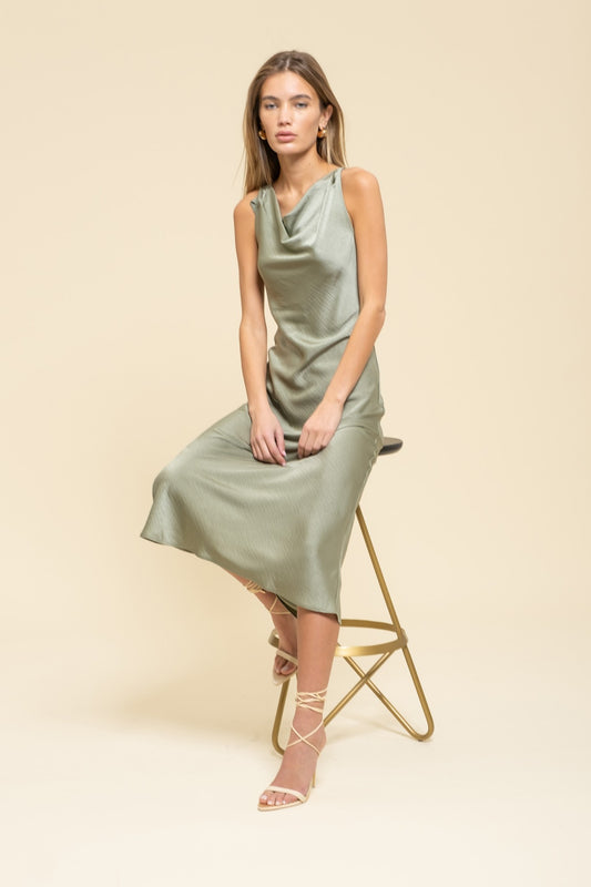 Olive Satin Enchantment Dress