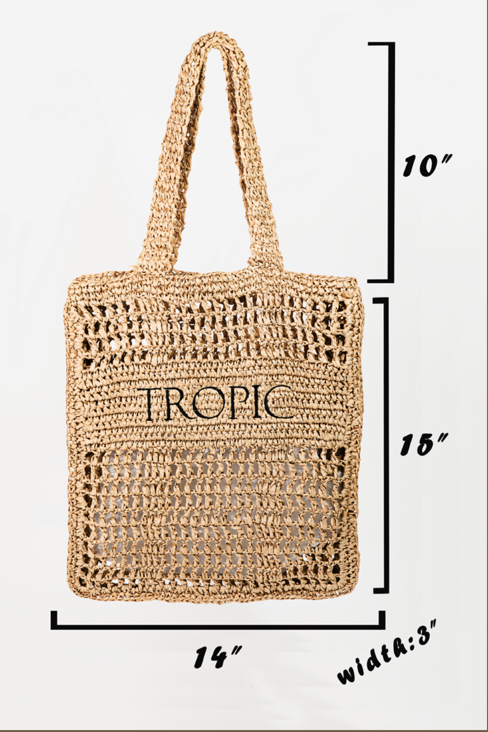 Tropic Breeze Braided Straw Tote Bag