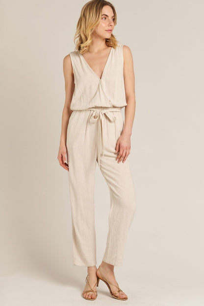 Selena Sleeveless Belted Jumpsuit