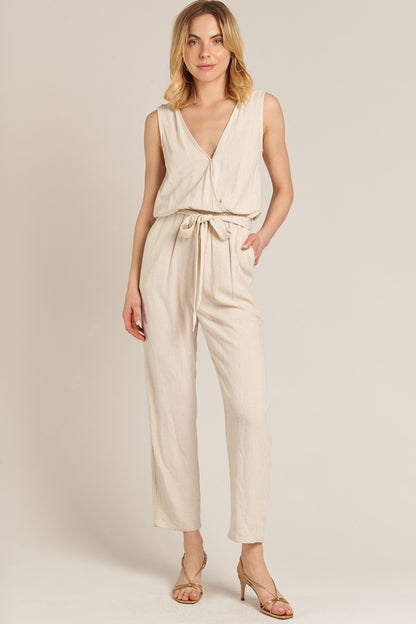 Selena Sleeveless Belted Jumpsuit