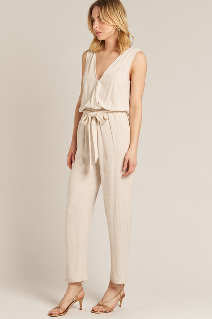 Selena Sleeveless Belted Jumpsuit