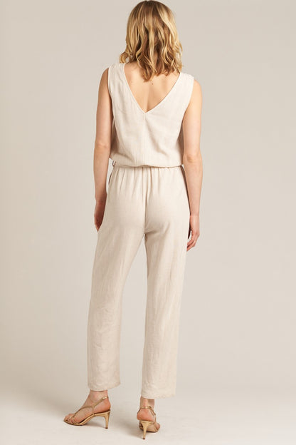 Selena Sleeveless Belted Jumpsuit