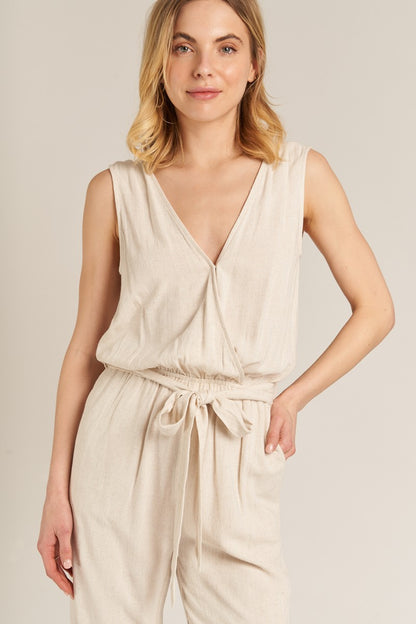 Selena Sleeveless Belted Jumpsuit