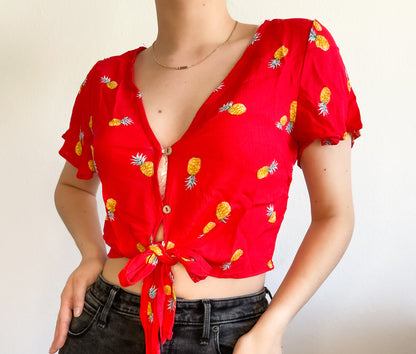 Pineapple print blouse